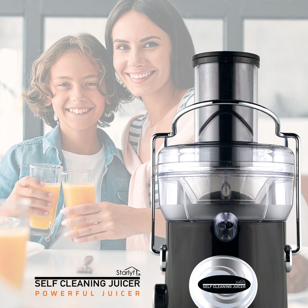 Exprimidor Eléctrico con Autolimpieza – 600W, Frutas y Verduras Enteras