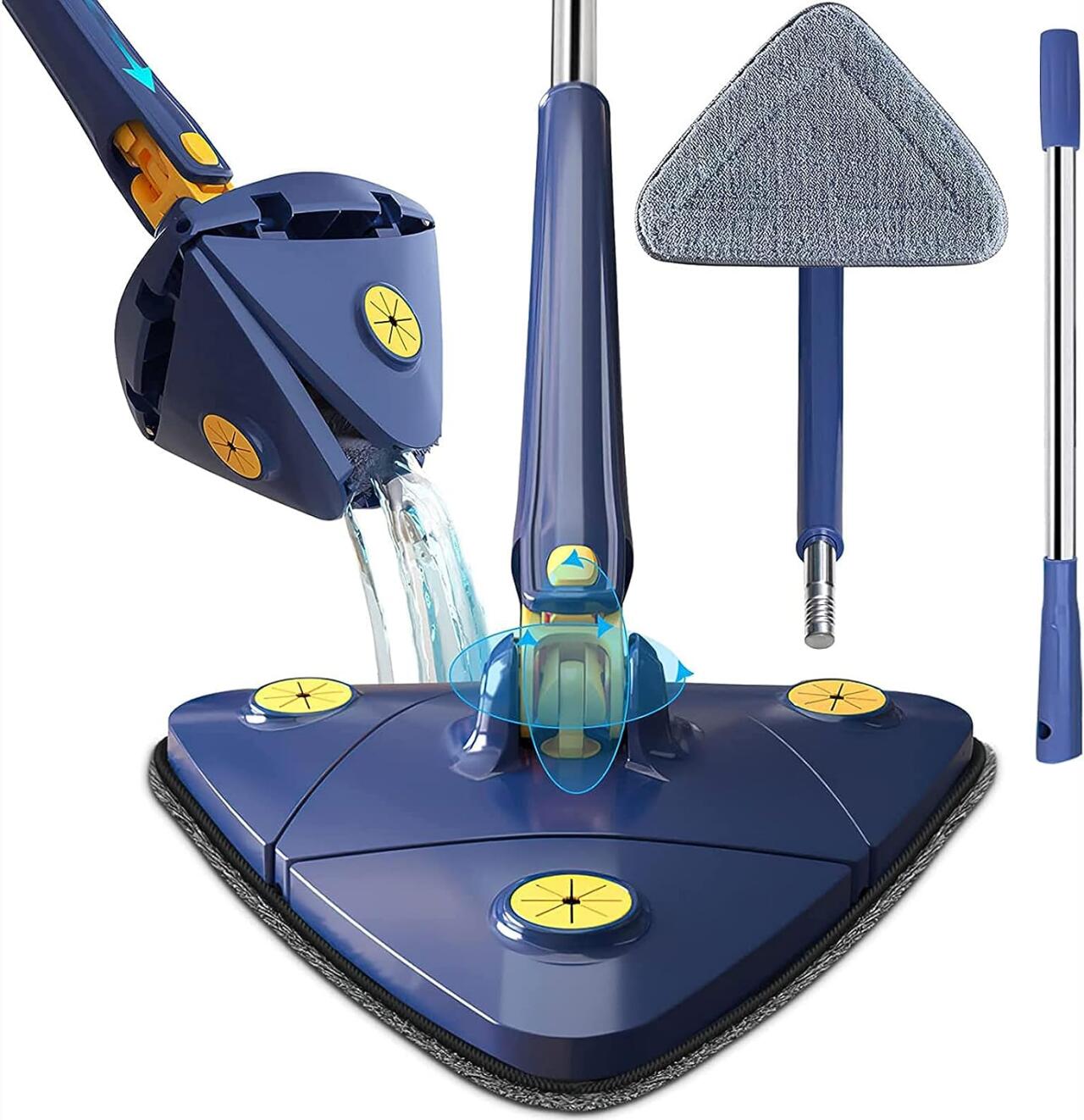 Mopa Fregona Triangular De Limpieza Ajustable Giratoria de 360°