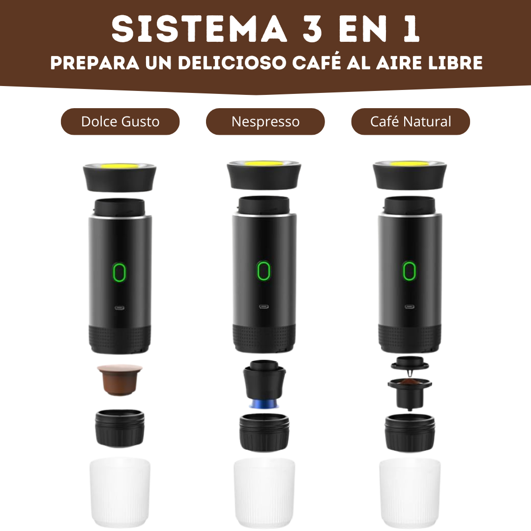 CaféMaster® 3 en 1 Compatible con Nespresso, Dolce Gusto y Café Molido