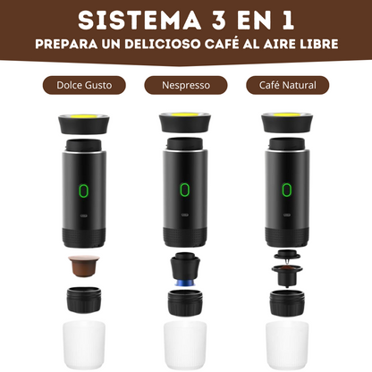 CaféMaster® 3 en 1 Compatible con Nespresso, Dolce Gusto y Café Molido